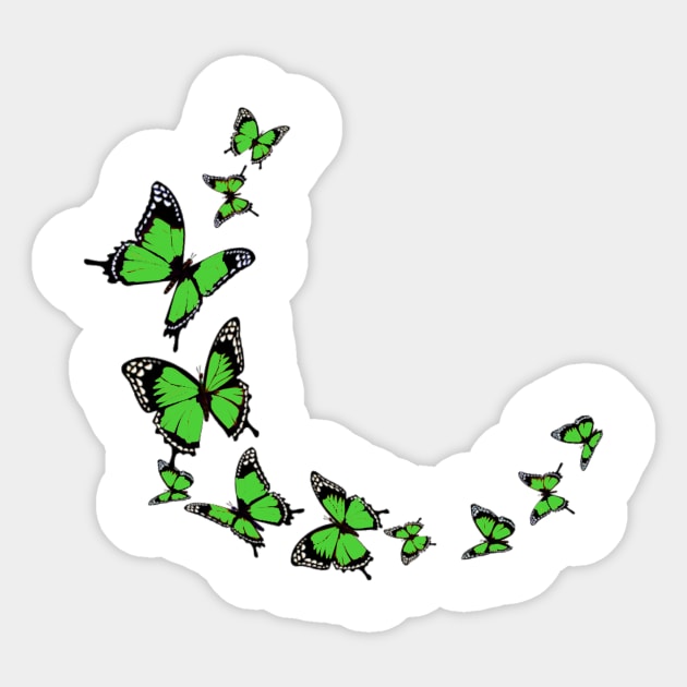 Green butterflies Sticker by urlocaldesigner